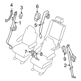 Nissan OE - Restraint Systems - Rear Seat Belts (2nd Row Seats)