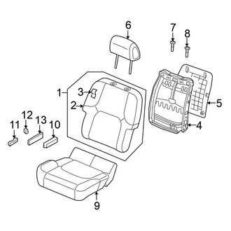 Nissan OE - Seats & Tracks - Front Seat Components (Power Passenger Seat, W/O Side Air Bag)