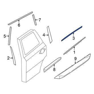Nissan OE - Rear Left Upper Outer Black Out Tape