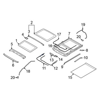 Nissan OE - Right Sunroof Guide Jaw