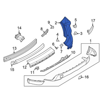 Nissan OE - Rear Right Upper Bumper Cover