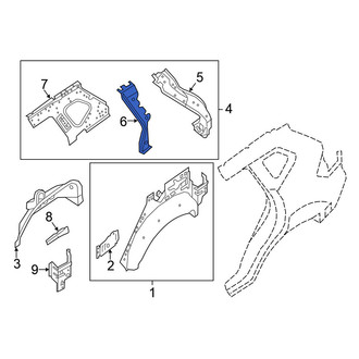 Nissan OE - Left Body C-Pillar Reinforcement