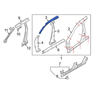 Nissan OE - Left Upper Body A-Pillar Reinforcement