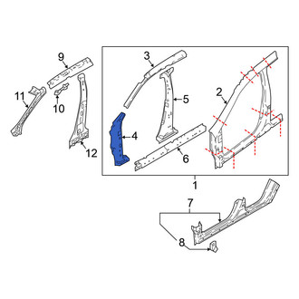 Nissan OE - Left Lower Body A-Pillar Reinforcement