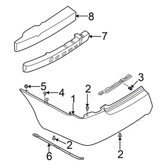 Nissan OE - Rear Bumper Cover Retainer