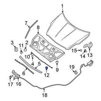 Nissan OE - Hood Prop Rod Clip