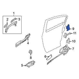 Nissan OE - Rear Left Upper Door Hinge