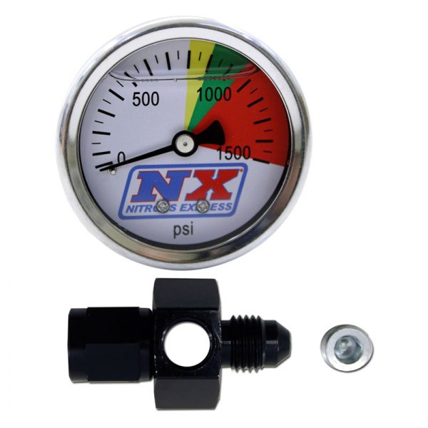 Nitrous Express® - 2-1/16" Flow-Through Nitrous Pressure Gauge with 4AN Adapter
