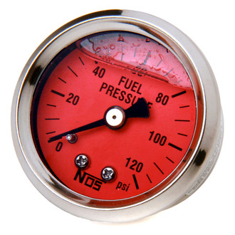 Nitrous Oxide Systems® - 1-1/2" Liquid Filled Fuel Pressure Gauge, 0-120 PSI