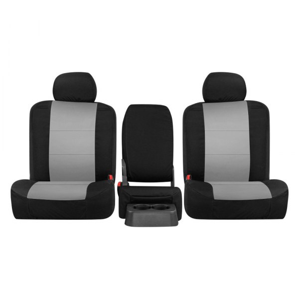  Northwest Seat Covers® - Neo-Ultra™ 1st Row Black & Silver Custom Seat Covers