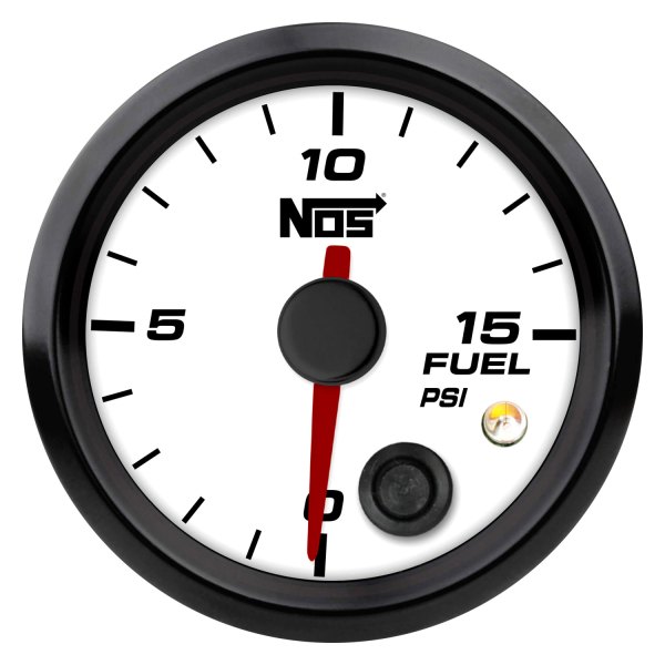 Nitrous Oxide Systems® - Analog Style 2-1/16" Fuel Pressure Gauge, White, 0-15 PSI