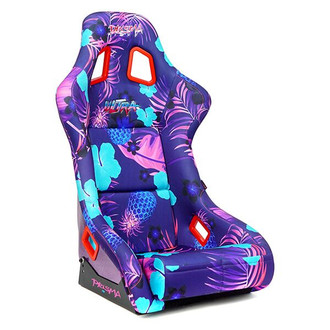 NRG Innovations® - Prisma-Ultra™ Series PINA Edition Fiberglass Full Bucket Racing Seat with Violet Tropical Print