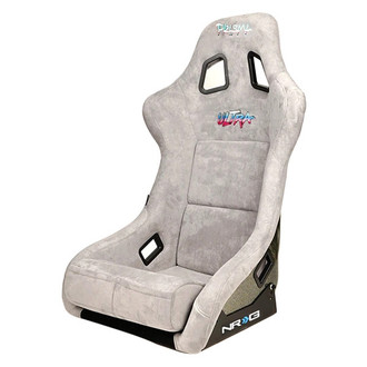 NRG Innovations® - ULTRA Series Gray Fiberglass Full Bucket Alcantara Racing Seat, Large