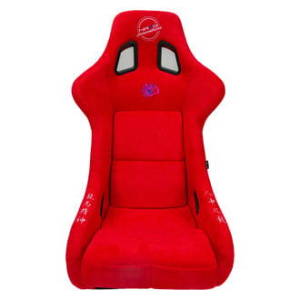 NRG Innovations® - PRISMA™ Dragon Edition Red Full Bucket Racing Alcantara Seat
