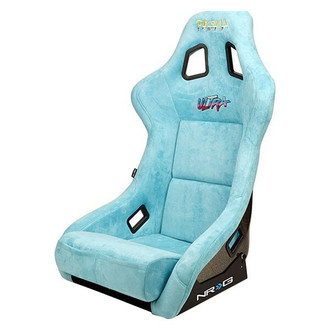 NRG Innovations® - ULTRA Series Teal Fiberglass Full Bucket Alcantara Racing Seat, Medium