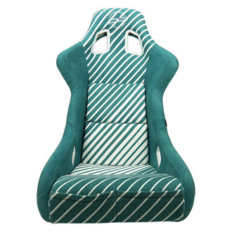NRG Innovations® - 20 Year Anniversary Series Emerald Green with White Stripes Full Bucket Seat, Large