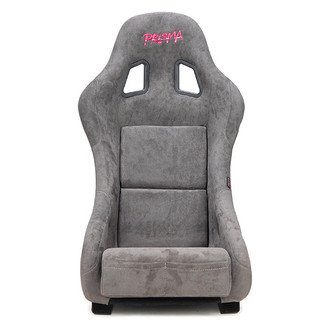 NRG Innovations® - PRISMA™ Series Gun Metal Fiberglass Full Bucket Alcantara Racing Seat, Medium