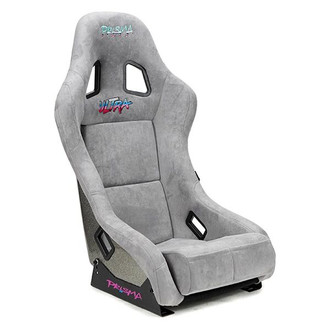 NRG Innovations® - ULTRA Series Gray Fiberglass Full Bucket Alcantara Racing Seat, Medium