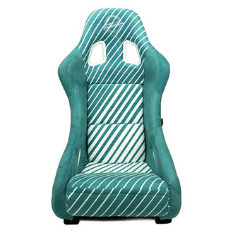 NRG Innovations® - 20 Year Anniversary Series Emerald Green with White Stripes Full Bucket Seat, Medium