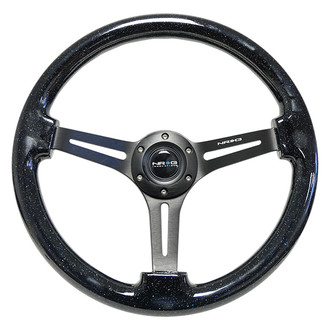 NRG Innovations® - 3-Spoke Classic Slotted Wood Grain Reinforced Steering Wheel