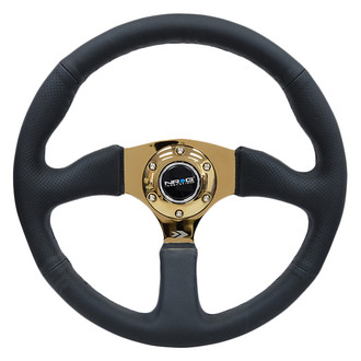 NRG Innovations® - 3-Spoke Reinforced Steering Wheel with Comfort Grip