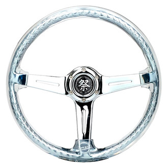 NRG Innovations® - 3-Spoke Matsuri Clear Acrylic Reinforced Steering Wheel