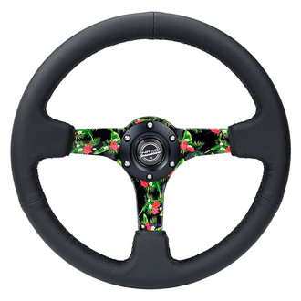 NRG Innovations® - 3-Spoke Forrest Wang Formula Drift Pro Driver Reinforced Steering Wheel
