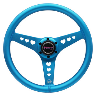 NRG Innovations® - 3-Spoke All Aluminum Blue All Aluminum Steering Wheel with Ergonomic Grip