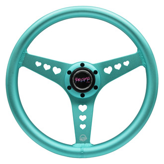 NRG Innovations® - 3-Spoke All Aluminum Mint All Aluminum Steering Wheel with Ergonomic Grip