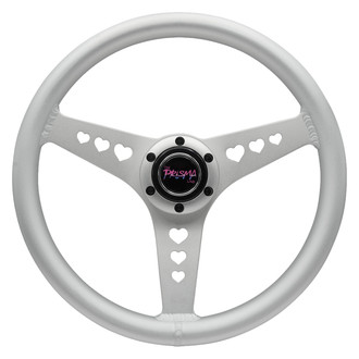 NRG Innovations® - 3-Spoke All Aluminum Silver All Aluminum Steering Wheel with Ergonomic Grip