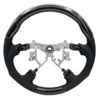 NRG Innovations® - OEM Steering Wheel, Carbon Fiber, Red Stitch