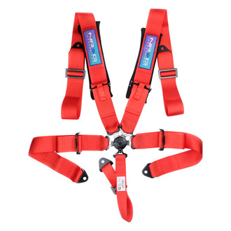 NRG Innovations® - 5 Point SFI Camlock Seat Belt Harness with Pads, Red