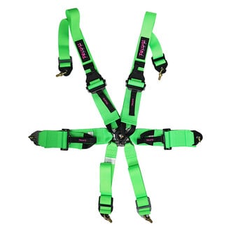 NRG Innovations® - 6-Point FIA Harness, Neon Green with Prisma logo