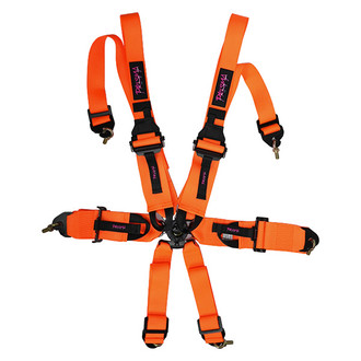 NRG Innovations® - 6-Point FIA Harness, Neon Orange with Prisma logo