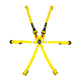 NRG Innovations® - 6-Point FIA Seat Belt Harness, Yellow with NRG Logo