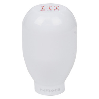 NRG Innovations® - Manual 5-Speed Pattern Type-R Weighted White Shift Knob