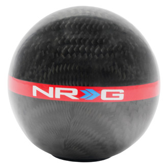 NRG Innovations® - Ball Style Heavy Weight Red Carbon Fiber with Red Stripe Shift Knob