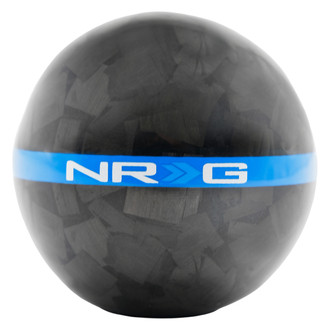 NRG Innovations® - Ball Style Heavy Weight Blue Forged Carbon Fiber with Red Stripe Shift Knob