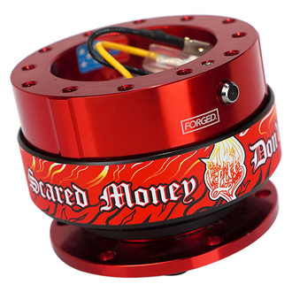 NRG Innovations® SRK-200RD-LITT - 2.0 Gen Scared Money Ring Style Quick Release with Red Body and Litteral Collab