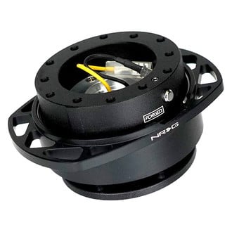 NRG Innovations® SRK-257BK-BK - 2.0 Gen Race Handle Black Quick Release with Black Cutout Ring