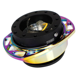 NRG Innovations® - 2.0 Gen Race Handle Black Quick Release with Neo Chrome Cutout Ring