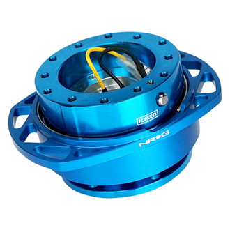 NRG Innovations® - 2.0 Gen Race Handle Blue Quick Release with Blue Cutout Ring