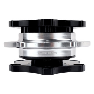 NRG Innovations® - SFI SPEC 42.1 Gen Black Shinny Quick Release with Silver Shiny Ring