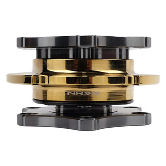 NRG Innovations® - SFI SPEC 42.1 Gen Gun Metal Quick Release with Gold Shiny Ring