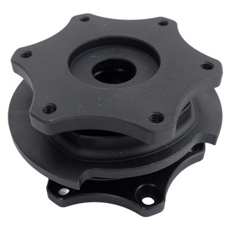 NRG Innovations® - SFI SPEC 42.1 Gen Gun Metal Quick Release with Blue Shiny Ring