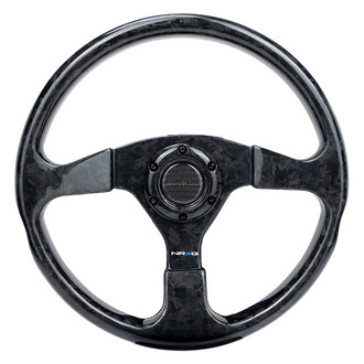 NRG Innovations® - 3-Spoke Forged Carbon Fiber Flat Steering Wheel