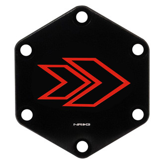 NRG Innovations® - Hexagonal Style Horn Button Plate with Red NRG Signature Arrow Engraved