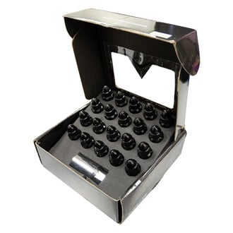 NRG Innovations® LN-LS500BK-21 - 500 Series Black Cone Seat Bullet Shape Closed End Lug Wheel Installation Kit