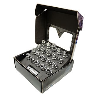 NRG Innovations® - 500 Series Silver Cone Seat Bullet Shape Closed End Lug Wheel Installation Kit