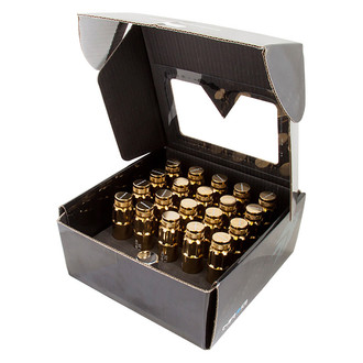 NRG Innovations® - 700 Series Chrome Gold Cone Seat Open End Wheel Locks